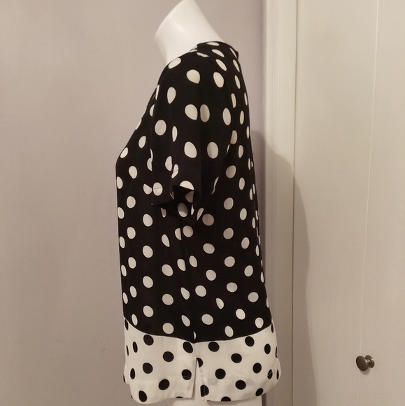 Sheer Polka Dot Black and White Blouse - Picture 4 of 4